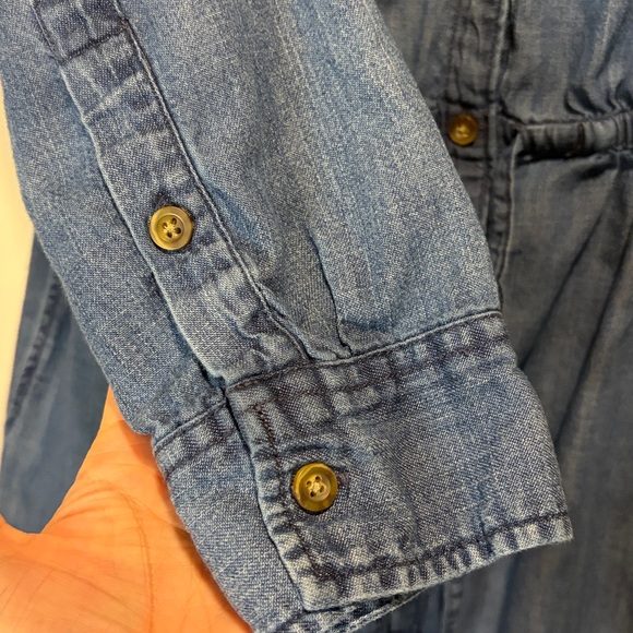 Abercrombie & Fitch- Chambray Utility Full Button Up Belted Dress- Size L TALL - Picture 5 of 8
